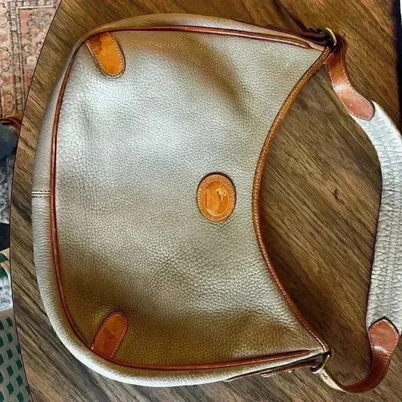 Vintage Dooney & Bourke Crescent Hobo-Taupe British Tan - Picture 7 of 9